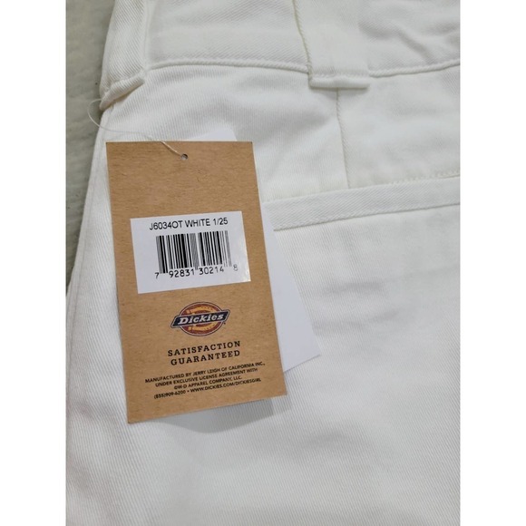 Dickies High Rise Frayed Worker Shorts White NWT - Picture 10 of 10